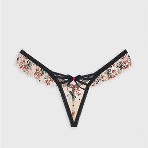 NWT For Love & Lemons Kendra Lace Ruffle Thong Panty Size M